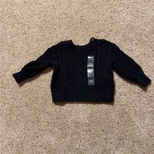 Baby Gap Black Cable Knit Sweater